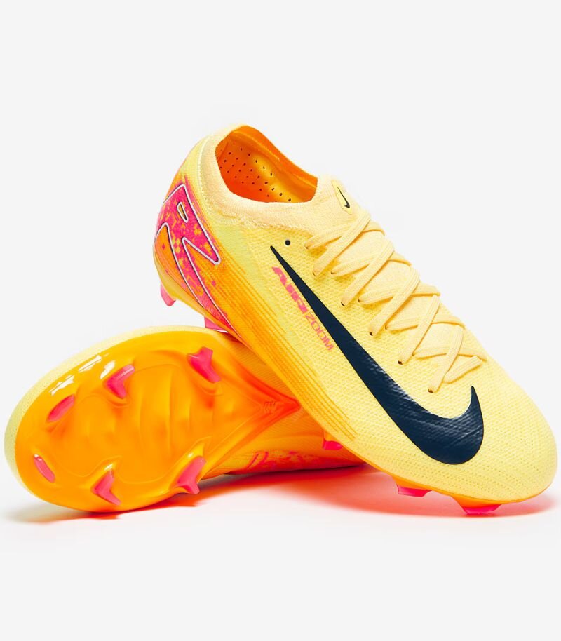 kids nike mercurial vapor 16 football boots in yellow and orange mbappe edition